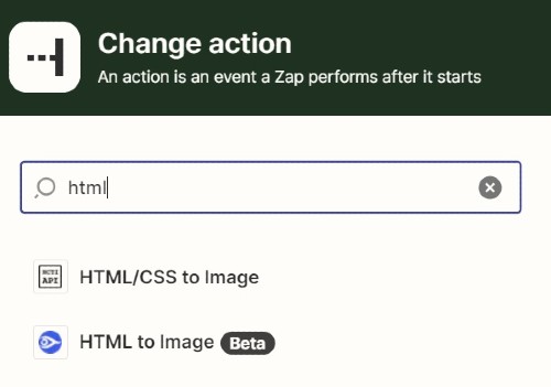 Set Action for Zap on Zapier