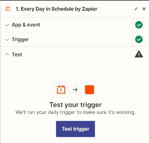 Test Trigger Option Zapier